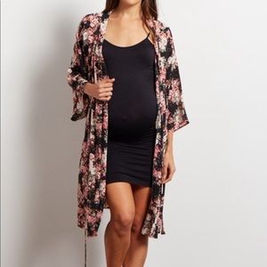 Pinkblush maternity floral robe nursing/pp size XL